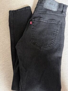 Levi's Black Jeans with Gray Leather Patch